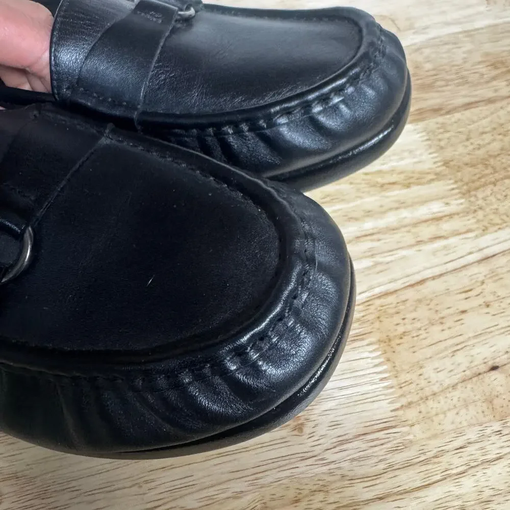 SAS Jewel Black Leather Loafers Comfort Diabetic Shoes Size 9